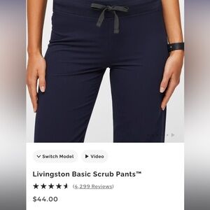 Figs Black Straight Leg Scrub Pants Livingston